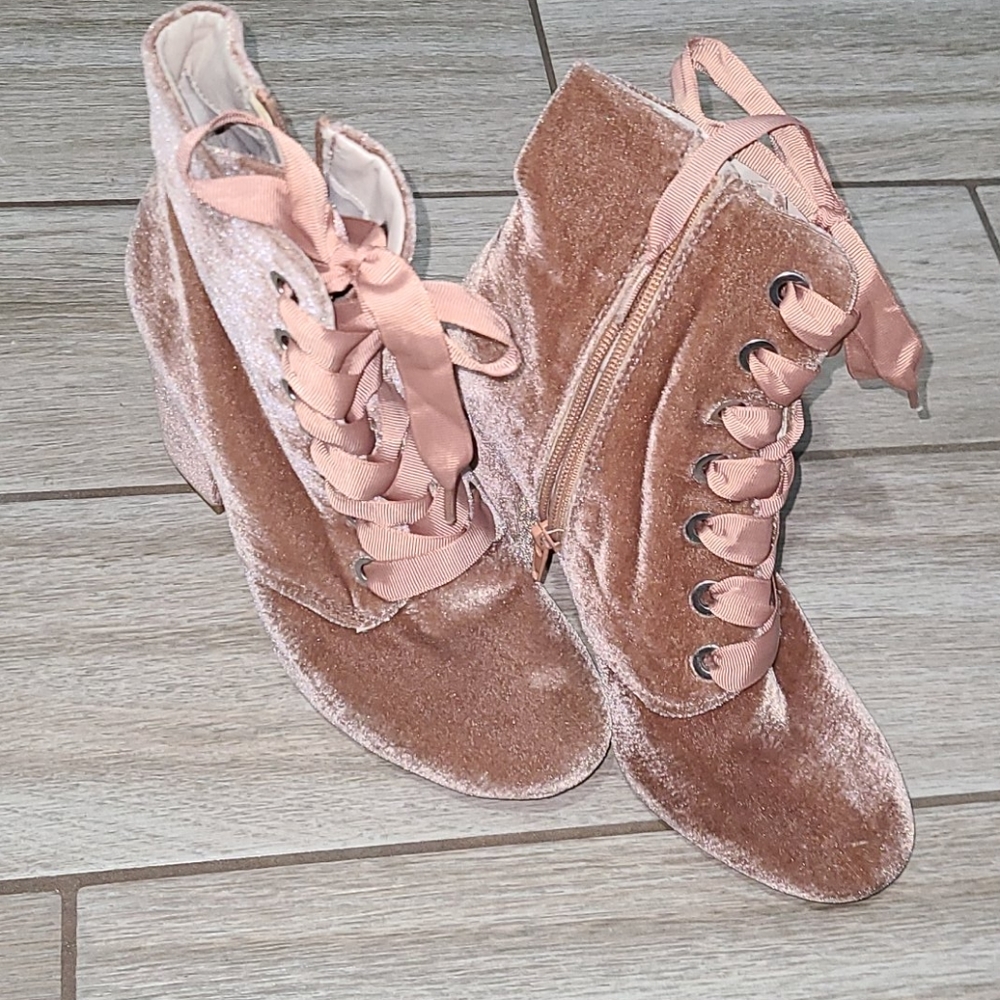 Pink Velvet heels